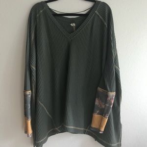 Free people over sized boho long-sleeve shirt